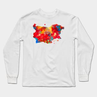 Bulgaria Map Watercolor Painting Long Sleeve T-Shirt